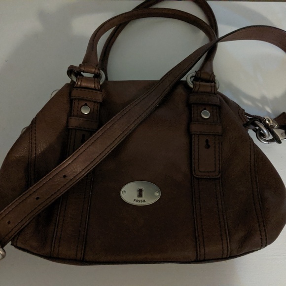Fossil Satchel Dark Brown - Picture 1 of 3